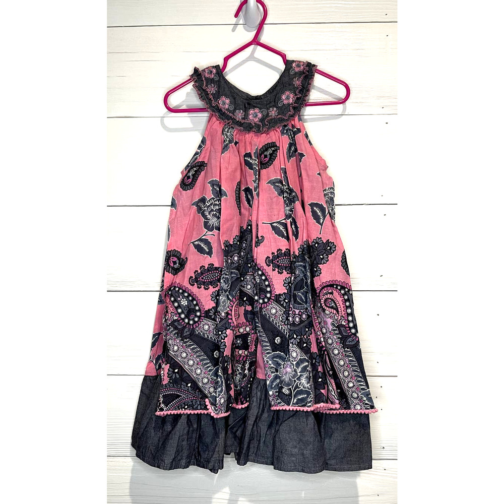 Cutey Couture Pink and Grey Dress with Split Overskirt, GIrls 4/5 Years